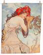 Utěrky ALFONS MUCHA SUMMER, béžovo-světle modré, 2 kusy 50x64cm