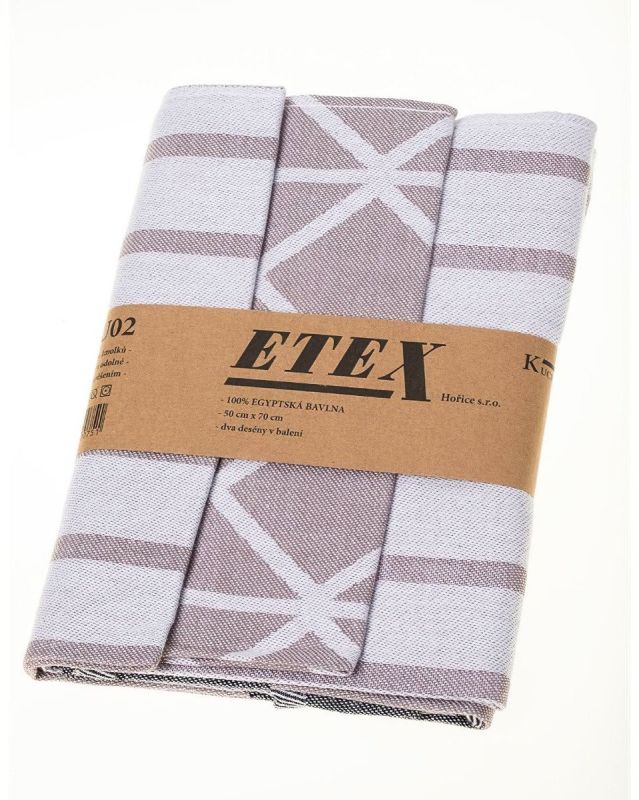 Kuchyňské utěrky EGYPTSKÁ BAVLNA U02 DICE, béžová, 3 kusy, 50x70cm
