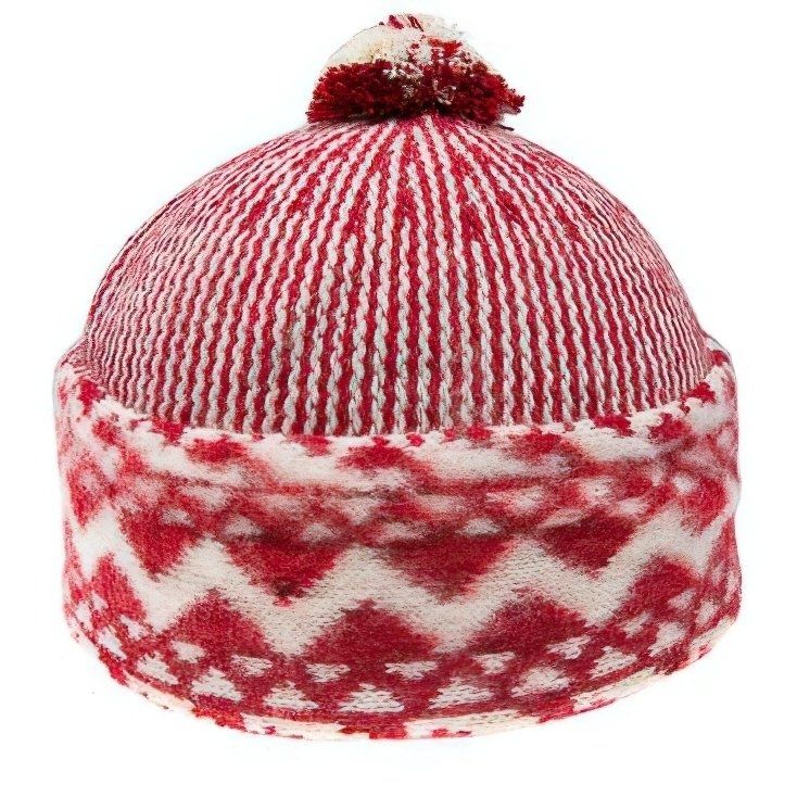 Pánská čepice zmijovka TONAK TRITON červeno-smetanová, univerzální velikost