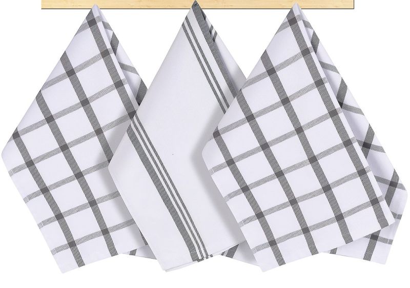 Kuchyňské utěrky 193 KÁRO ŠEDÉ, 3 kusy, 50x70cm