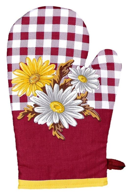 Kuchyňská chňapka GERBERA, bordová, 28x18cm