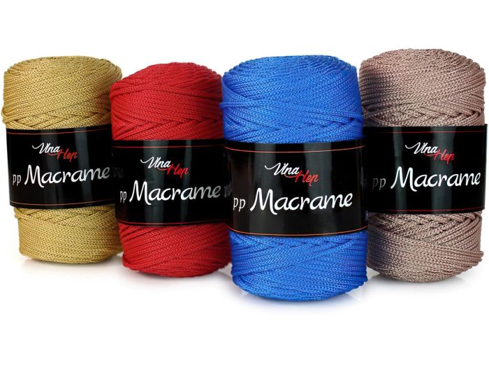 100% Polyesterová lesklá háčkovací / pletací příze PP MACRAME 2,5 mm (více barev)