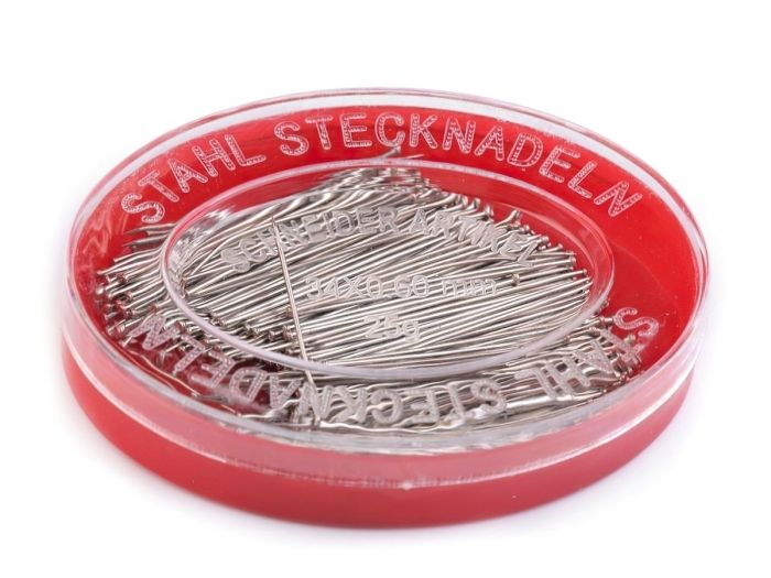 Celokovové špendlíky bez hlavičky 030071, stříbrné, 0,6x34mm, 320 kusů