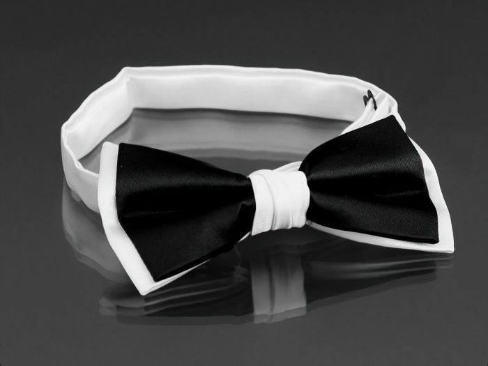 Motýlek pánský AMJ bílo-černý MP024