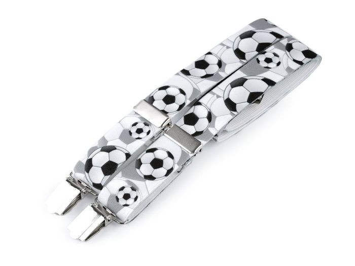 Šle dětské, délka 70cm, šíře 2,5cm, tvar Y, FOTBAL černobílé, 650249/17