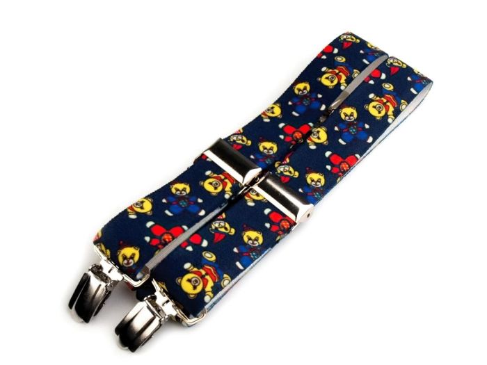 Šle dětské, délka 60cm, šíře 2,5cm, tvar Y, MEDVÍDCI tmavě modré, 650256/14