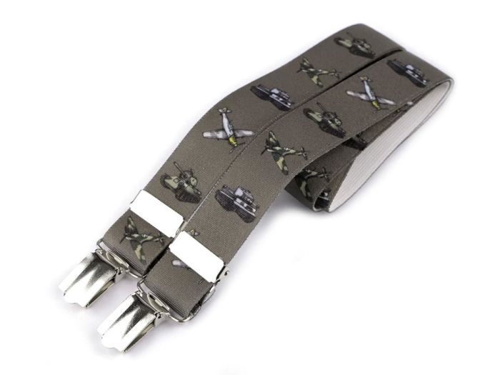 Šle dětské, délka 70cm, šíře 2,5cm, tvar Y, ARMY khaki, 650249/25