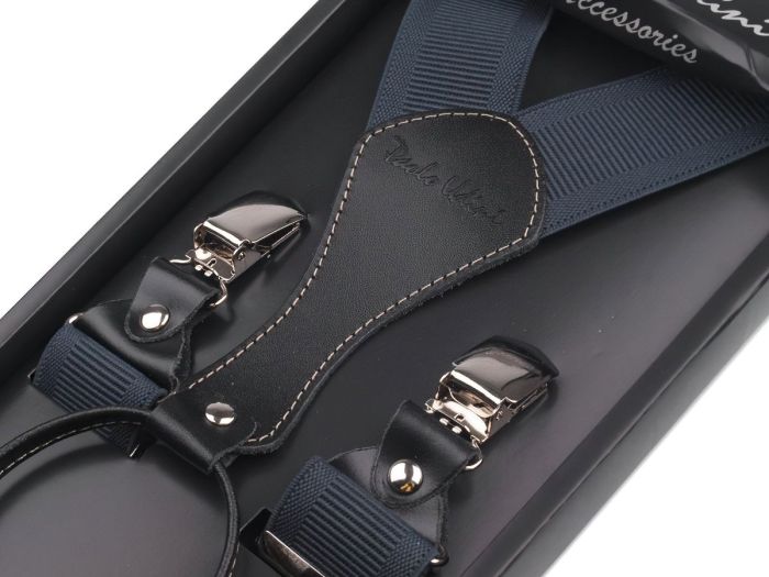 Šle pánské PAOLO UDINI / 07, délka 110cm, šíře 3,5cm, tvar Y, tmavě modré