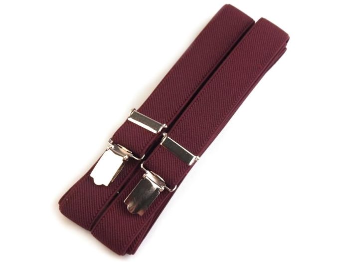 Šle pánské, délka 125cm, šíře 2,5cm, tvar X, bordó, 650254/21