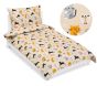 Dětské povlečení KOČIČKA BÉŽOVÁ, ŽLUTÁ, ŠEDÁ, bavlna hladká, 140x200cm + 70x90cm 