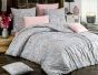 Povlečení FIRUZE ŠEDÉ květinový vzor, bavlna hladká, 140x200cm + 70x90cm 
