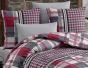 Povlečení HECTOR ČERVENÉ, káro, bavlna hladká, 140x200cm + 70x90cm 