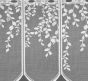 Žakárová vitrážová záclona 607414/011, lístečky, bílá (více výšek, v metráži)