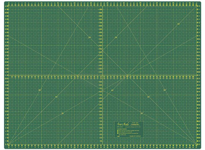 Řezací podložka na látky, patchwork DONWEI DW-12122, samosvorná, zelená, 60x45cm, vel. M , tloušťka 3mm