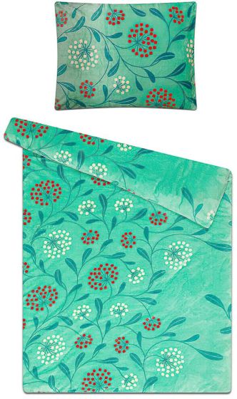 Povlečení LINDA MENTOL mikroflanel, tyrkysová, 140x200cm + 70x90cm