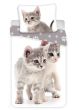 Dětské povlečení KITTEN GREY, koťata na bílé, fototisk, bavlna hladká, 140x200cm + 70x90cm 