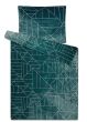 Povlečení VEČER DOMA  mikroflanel, geometrický vzor, tmavě zelené 140x200cm + 70x90cm