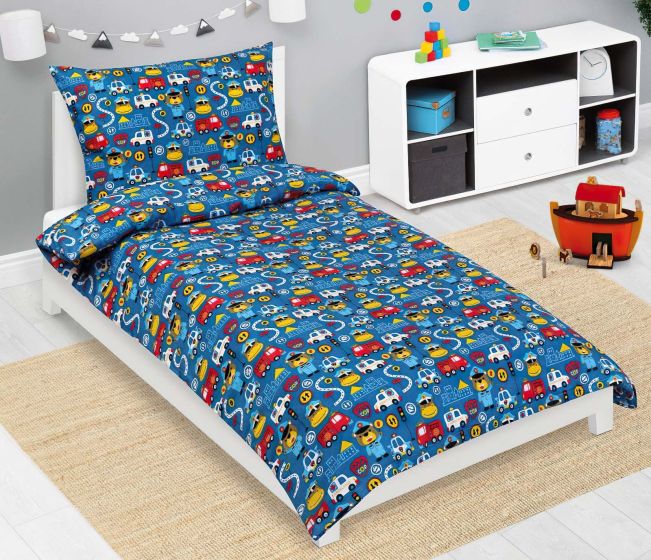 Dětské povlečení ZÁCHRANÁŘI MODRÁ, bavlna hladká, 140x200cm + 70x90cm 