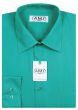 Pánská košile AMJ jednobarevná JD091, petrolejová, dlouhý rukáv