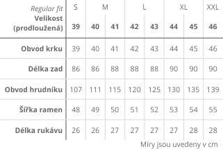 Tabulka velikost&iacute;